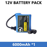 12V 12000mAh Rechargeable Lithium Ion Battery Pack 3S2P with BMS Protection for LED Strip Light Toy Car Security System