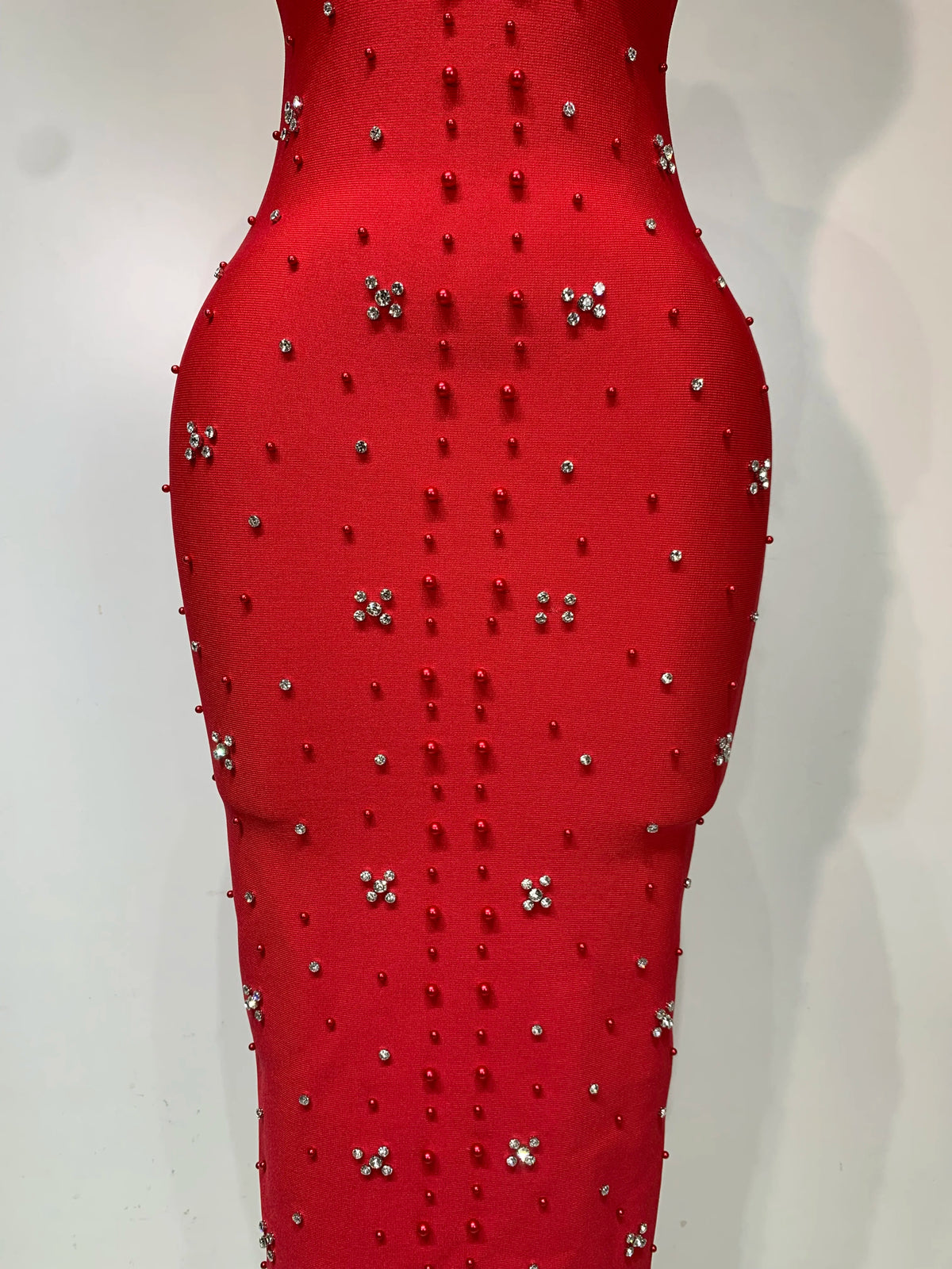 Women Sexy Halter Backless Shiny Rhinestone Pearl Bodycon Bandage Dress Celebirty Elegant Evening Party Luxury Birthday Dress