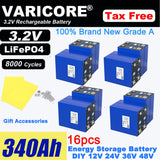 Grade A 3.2V 360AH 340Ah Battery LiFePO4 Lithium Iron Phospha for 12V 24V 4S E-scooter RV Solar Energy Storage System Duty-free