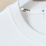 Summer New Women's Cotton Heat Transfer Letter Cartoon Pattern round Neck Short Sleeve T-Shirt Casual Slim Fit K Brand T-shirt