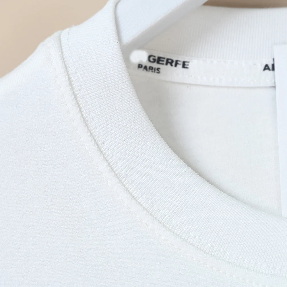 Summer New Women's Cotton Heat Transfer Letter Cartoon Pattern round Neck Short Sleeve T-Shirt Casual Slim Fit K Brand T-shirt
