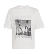 Flordevida New graphic printed Letter Coconut Tree Cotton White Women's Short-sleeved Summer T-shirt female