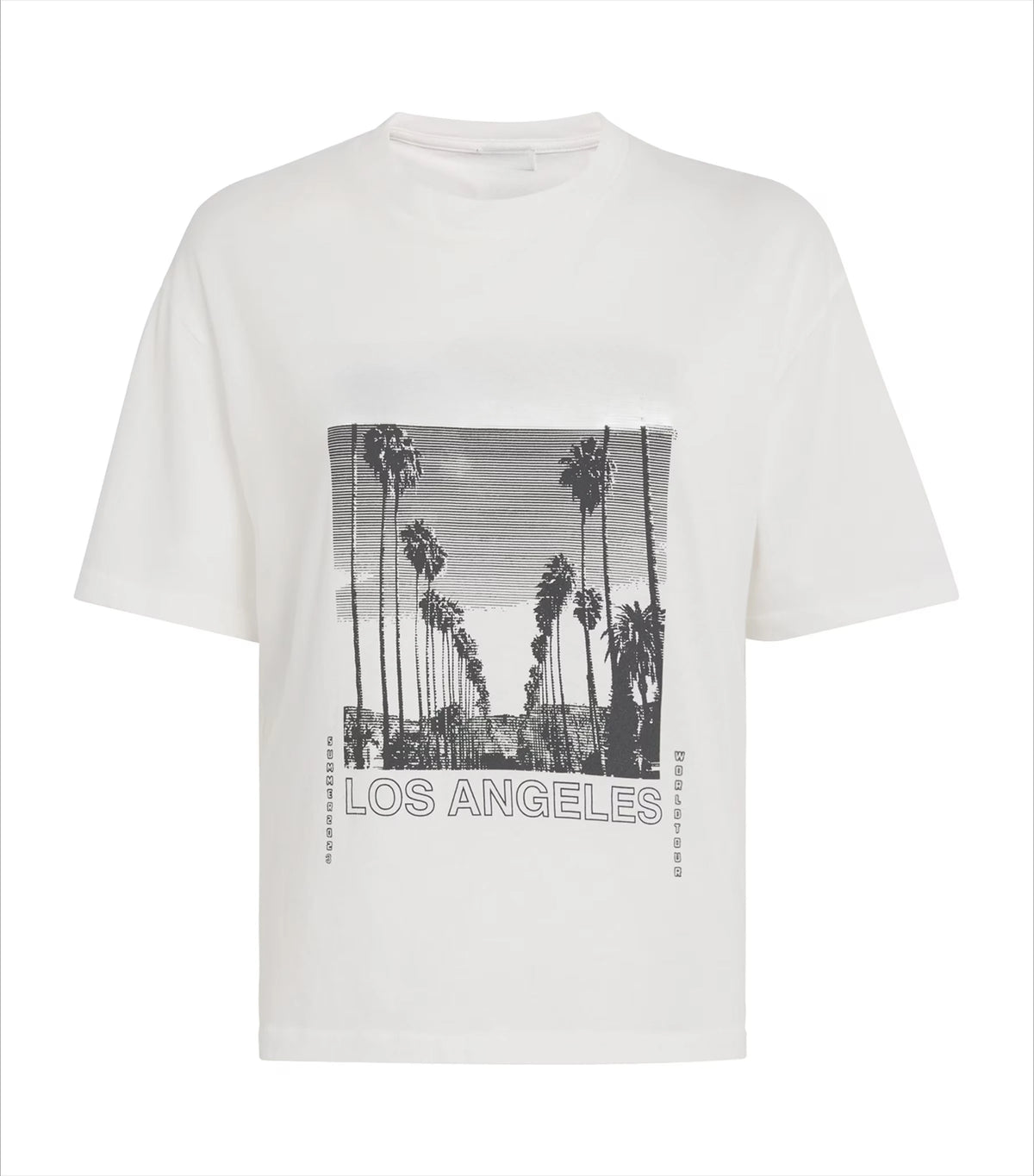 Flordevida New graphic printed Letter Coconut Tree Cotton White Women's Short-sleeved Summer T-shirt female