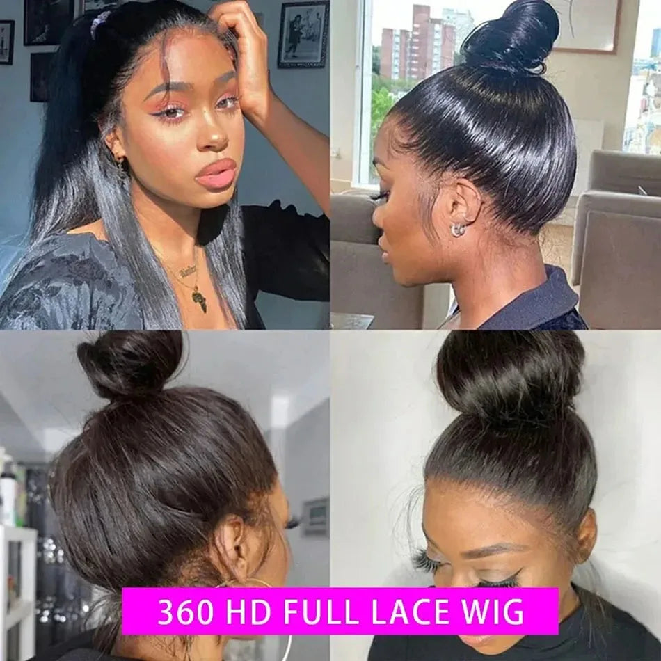 360 Full Lace Wig Human Hair Pre Plucked HD Lace Front Wig 13X4 13x6 Bone Straight Lace Frontal Wigs For Women 30 40 Inches