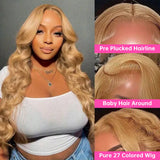 13x6 Body Wave 27 Honey Blonde Lace Frontal Wig Human Hair Wig 250 Density Brazilian 613 Blonde Wigs Human Hair Lace Frontal Wig