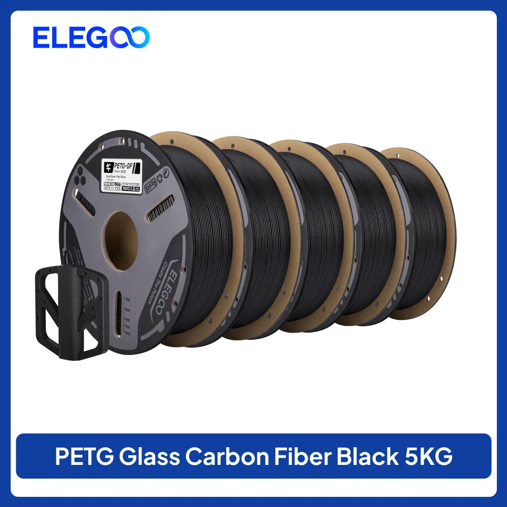 ELEGOO Glass Fiber PETG-GF Filament 1.75mm Gray White Black 1KG/2KG/5KG/10KG For US EU