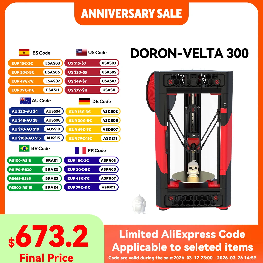 FYSETC Doron VELTA 300 3D Printer  With 5-inch Touchscreen  And CNC Parts 300mm*300mm  Two Motors Per Axis  Velta  3D Printer