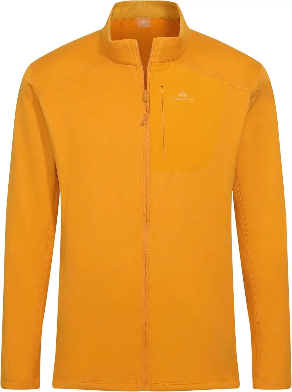 Pioneer Camp Mens Grid Fleece Jacket Full Zip Up Professional Mid Layer Outdoor Winter Thermal Sweatshirt with Chest Pocket