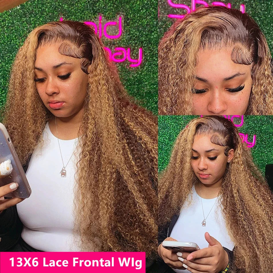 Curly 360 Full Lace Glueless Wig Human Hair Invisible Drawstring 13x6 Hd