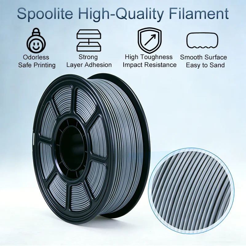 Spoolite 5KG PETG 3D Printer Filament 1.75MM Multi-color High Toughness Eco-Friendly Universal For All FDM 3D Printers Fast Ship