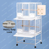 TTLarge Outdoor Bird Aviary Flight Metal Triple Parrot Breeding Stackable Bird Cage For Finches With Wheel