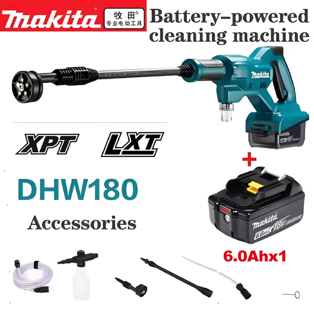 2026 New Model Makita DHW180 18V LXT Cordless High‑Pressure Washer Portable High‑Flow Battery Powered Cleaning Power Tool