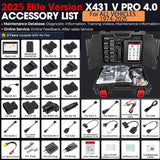 2025 LAUNCH X431 V PRO 4.0 Elite Bidirectional Scan Tool Online Coding &38+ Reset,Full System,VAG Guide,2 Yrs FREE Update