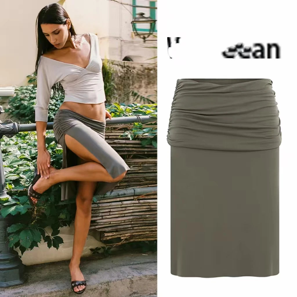 With Je Niche Design V-Neck Mid-Sleeve Slim-Fit Sexy Crop Top, Bodycon & Waist-Cropped for a Flattering Figure