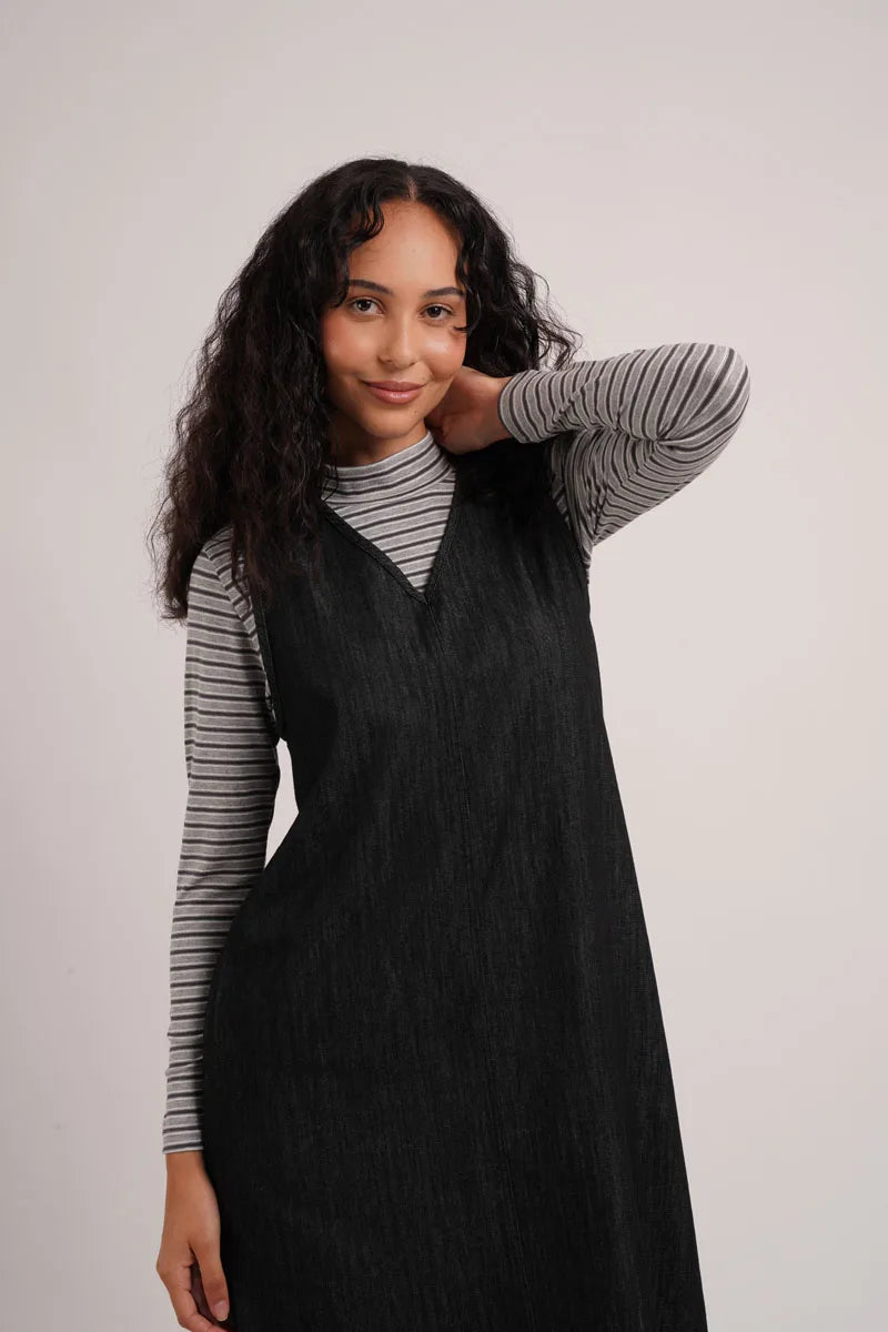AS AW26 Denim V-Neck sleeveless denim maxi dress woman clothes