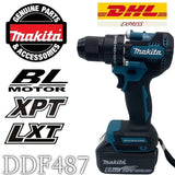 Pro-Grade Original Makita DDF487 Cordless Driver Drill Brushless Electric Impact Screwdriver 18V Rechargeable Power Tool