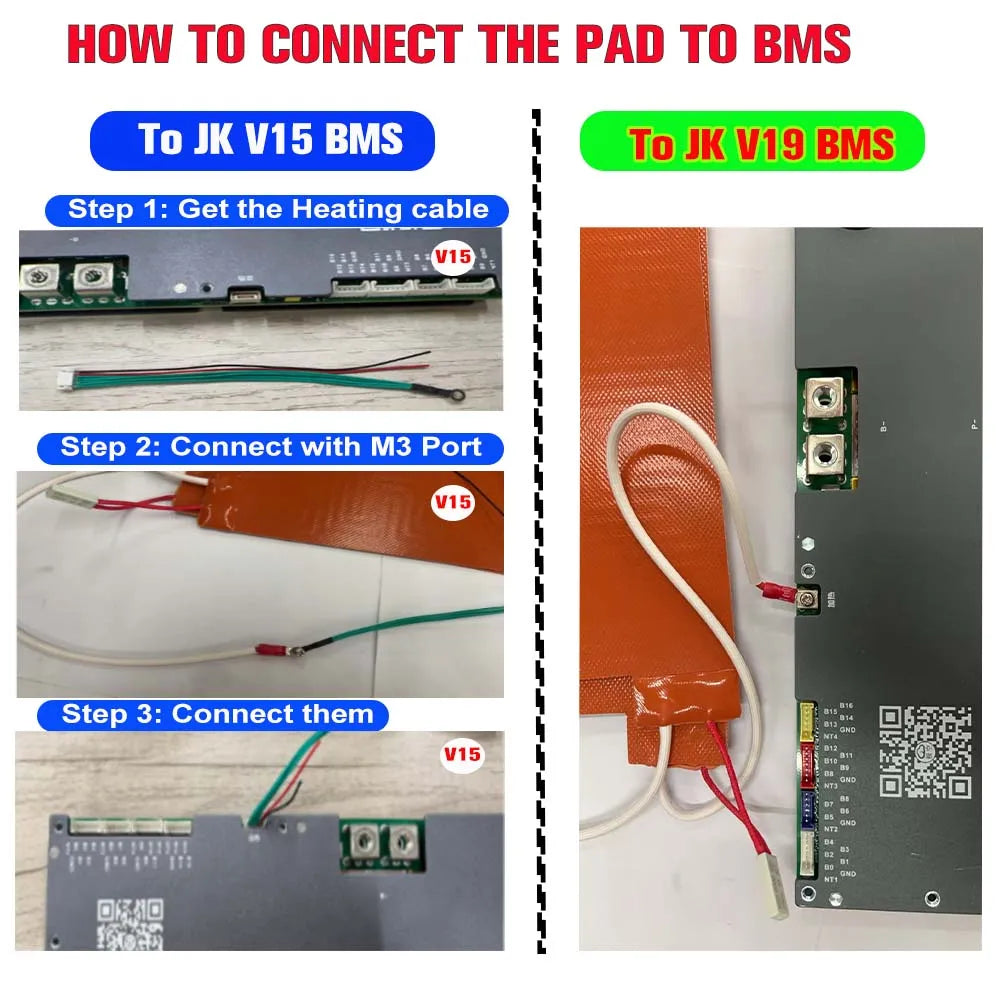Heating Pad for 48V 51.2 V EEL 280Ah DIY Battery Case Heating Mat for LiFePO4 Batteries Cells for JK Inverter BMS