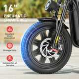ISCOOTER F7 Adult Electric Scooter 1000W Motor E Scooter 16 Inch Tires All-Terrain E-Scooter 48V10.4AH Battery Electric Scooter