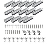 14/12/10/6pcs Solar Panel Mounting Brackets Mid and End Clamps and Rails Kit for Roofing Solar Panels of Multiple Sized
