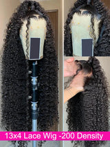 Kinky Curly 13x4 Lace Front Human Hair Wigs For Women Indian Deep Curly Lace Frontal Wig Wet And Wavy Closure Wigs 200% Density