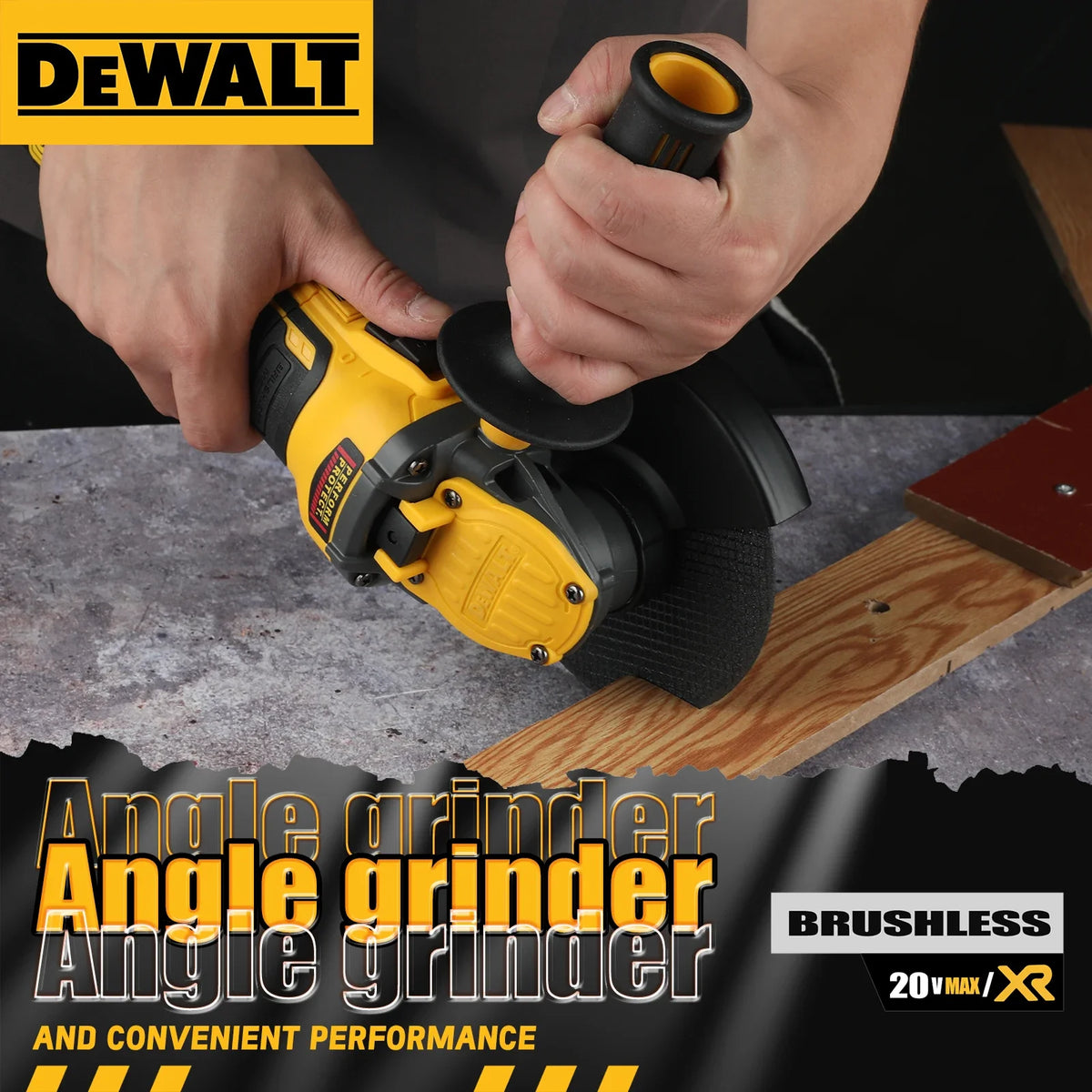 DEWALT DCG409B 20V MAX Brushless Cordless Angle Grinder 5 Inch Flat Head Kickback Brake Bare Tool For Metal Working