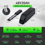 Hailong E-Bike Battery 36V 48V 20000mAh 20Ah Mountain Bicycle 18650 Electric Bateria Pack for Bafang 1500W 1000W 750W 500W