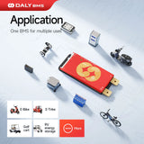 DALY BMS 12V 24V 100A Smart BMS 4S-8S with BT Function 1A Active Balance BMS for LiFePO4 Lithium Ion Battery RS485 CAN