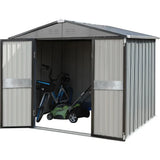 10 'x 10' outdoor storage shed, double door, garden metal shed, multifunctional, backyard, terrace lawn storage shed