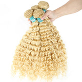 8-32 inch Deep Wave Human Hair Bundles Remy Brazilian Hair 613 Blonde