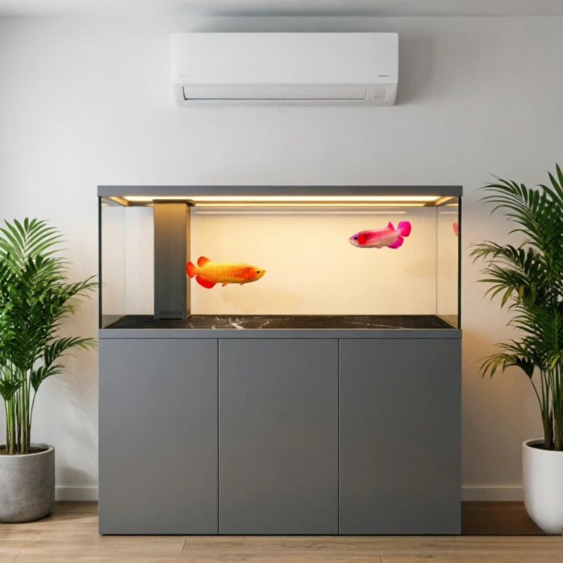 All-in-One AquariumUltra White Glass Luxury Aquarium For Fish With Built-in Filter And Intelligent ControllerFish TankSelf-Clean