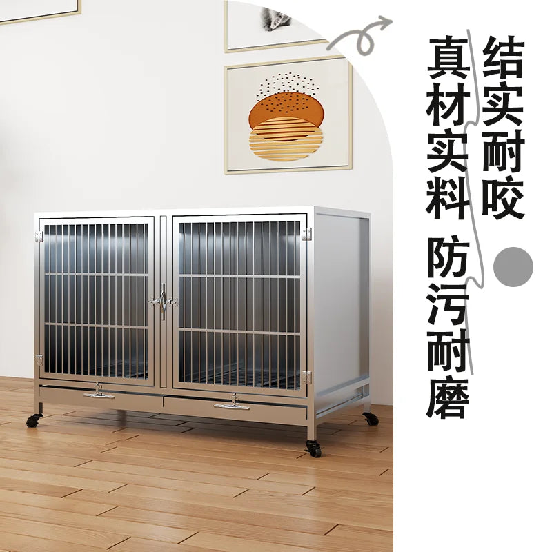 Stainless steel dog cage bold multi-layer pet display cage small dog outdoor display cabinet pet store foster cage
