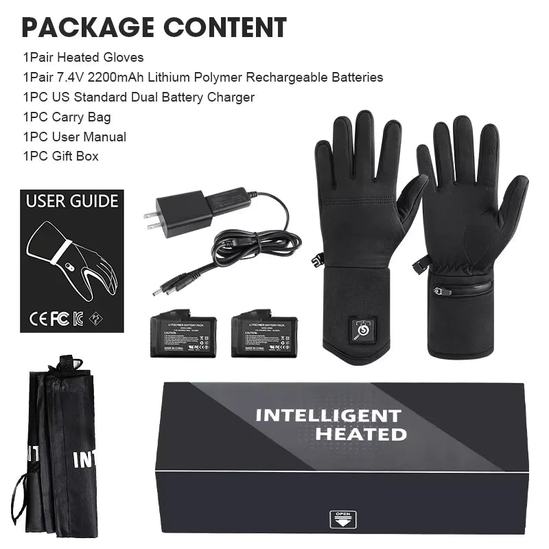 Rechargeable Electric Liner Heated Gloves Winter Warm Touch Skiing Gloves Outdoor Sports Riding Skiing Fishing Hunting