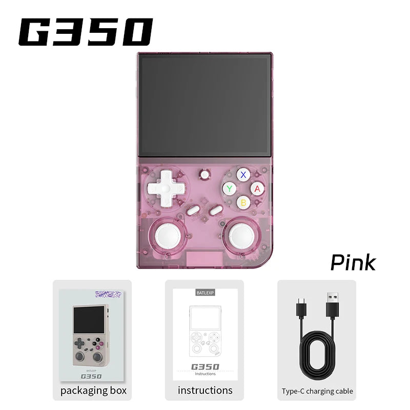 G350 Retro Handheld Game Console Linux 64-bit System 3.5" IPS Screen RK3326 3200 mAh Portable Console Retro Video Game Console