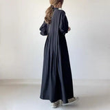 Japanese Style Autumn New Long-Sleeved Buttoned Dress
