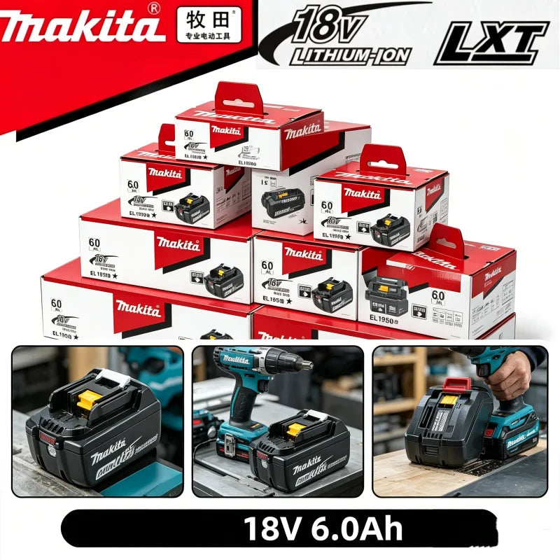 Makita 18V Battery 6000mAh Rechargeable Power Tools Battery 18V makita with LED Li-ion Replacement LXT BL1860B BL1860 BL1850