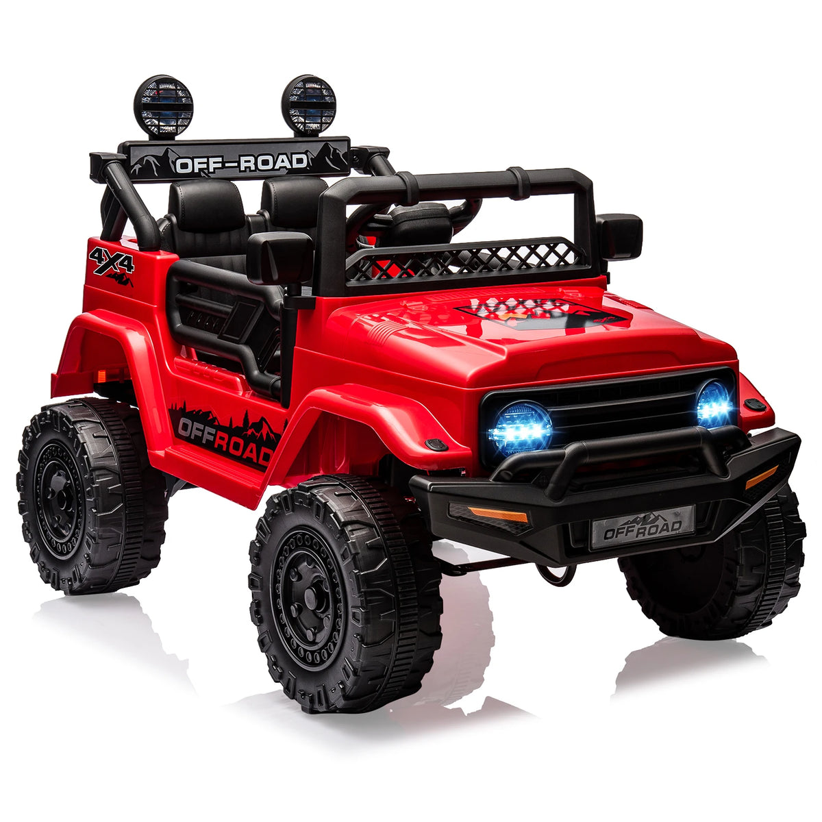 12V Kids Ride On Truck with Remote Control Spring Suspension Bluetooth Connectivity and Led Lights for 3-8years Birthday Gifts
