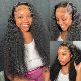 Deep Wave 13x6 HD Lace Frontal Wig Curly Lace Front Human Hair Wigs Water Wave 5x5 HD Lace Closure Wig 300% Full Hair Lace Wigs