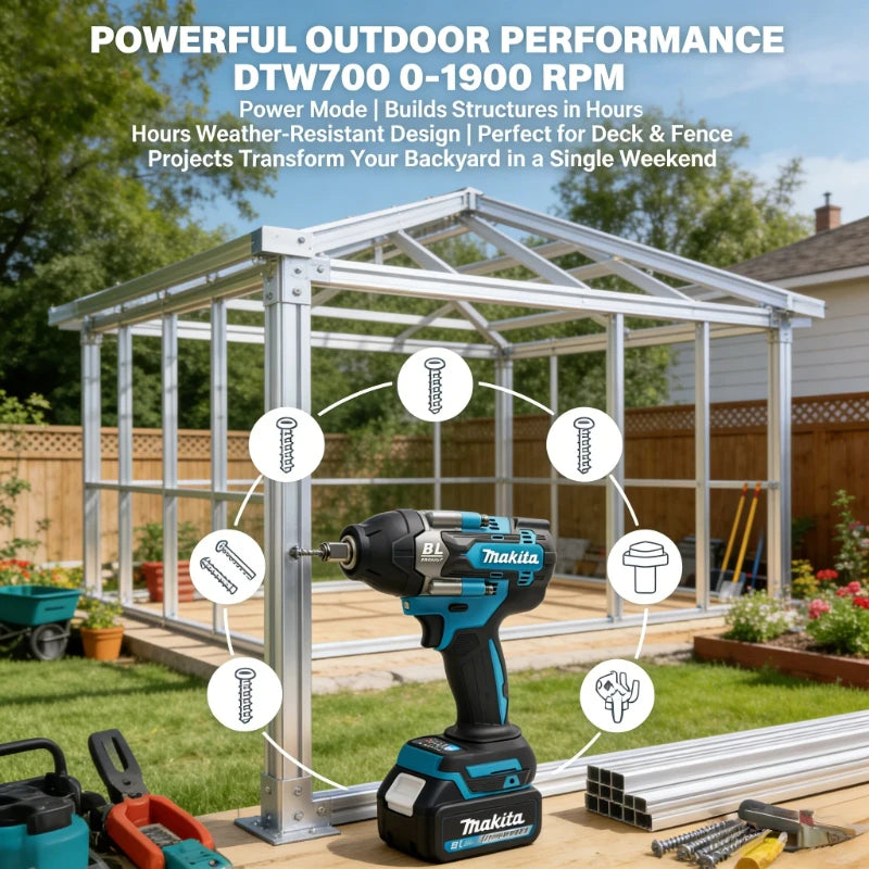 Makita 18V Lithium-Ion Impact Wrench DTW700 - Brushless Technology, Cordless Design, Maximum Torque Performance