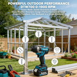 Makita 18V Lithium-Ion Impact Wrench DTW700 - Brushless Technology, Cordless Design, Maximum Torque Performance