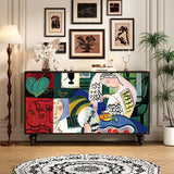 -*French side cabinet solid wood entrance entrance shoe cabinet integrated living room wall storage table