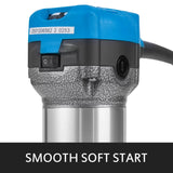 SucceBuy 800W Soft Start Compact Router Kit Variable Speed 10000-30000Rpm with Fixed Base, Plunge Base, Tilt Base and Offse Base