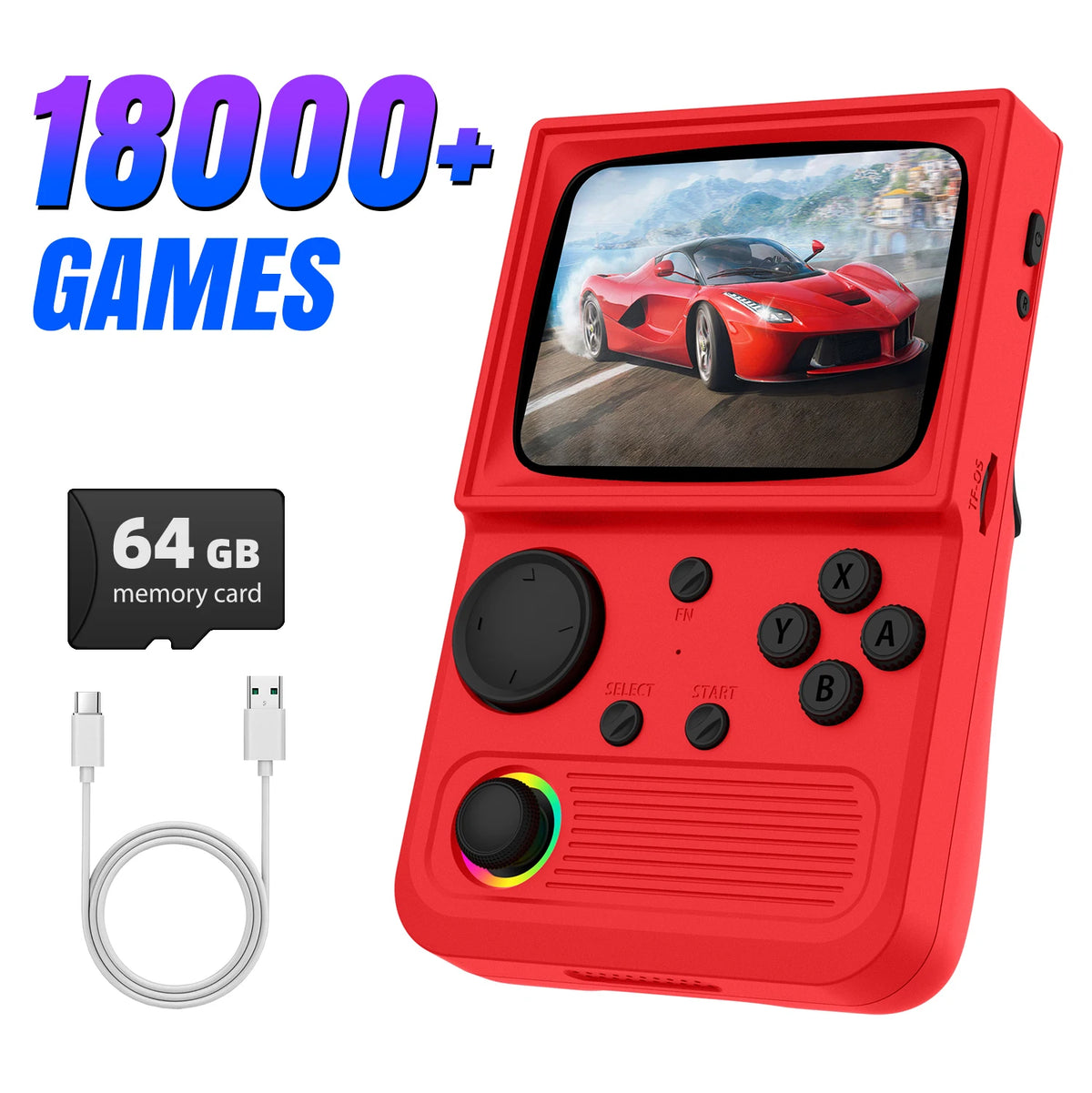 R36T Retro Handheld Game Console 22000+Game 3.5'' HD IPS Screen WI-FI Multiplayer 128G Portable Pocket Video Player Ship From US