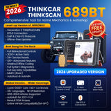THINKCAR THINKSCAN 689BT Key Programming Bi-directional Automotive Diagnostic Tool ECU Coding CANFD DOIP 34 Resets Obd2 Scanner