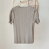 Summer New Pleated Fashion Simple Casual Style Thin T-shirt Temperament Commuting Formal Occasions Commuter Tops