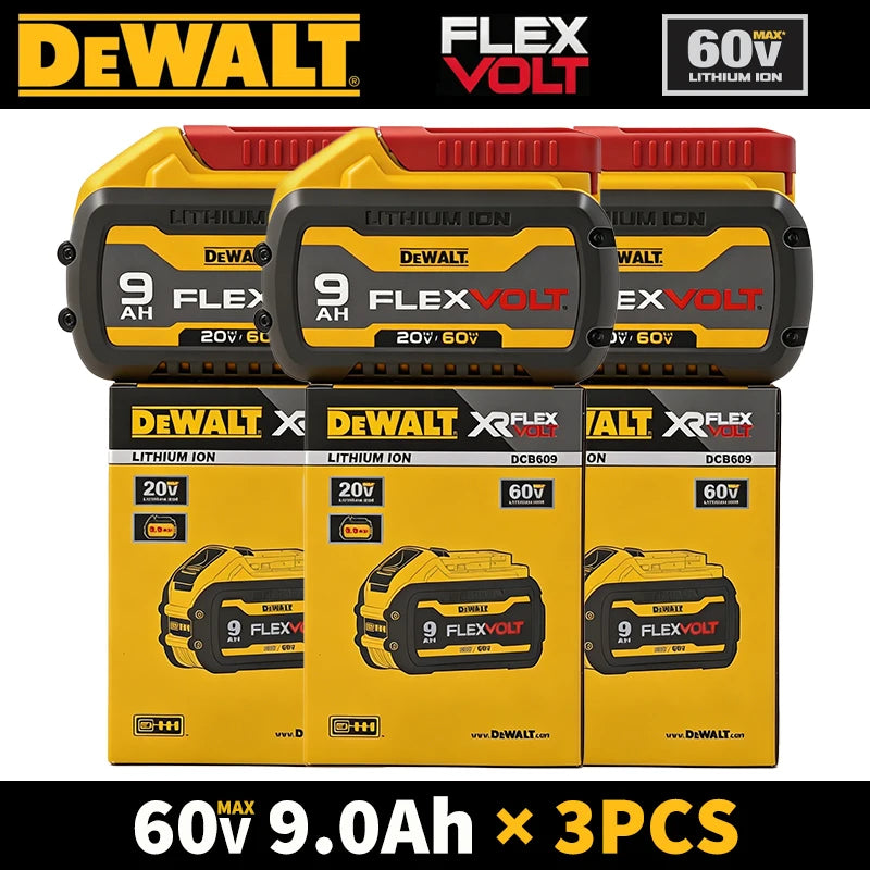 Original Dewalt Flexvolt Battery 20V/60V 9Ah Lithium Ion 18V/54V Battery 180 Watt Hours 6X Runtime 60V Max Replacement Li-ion