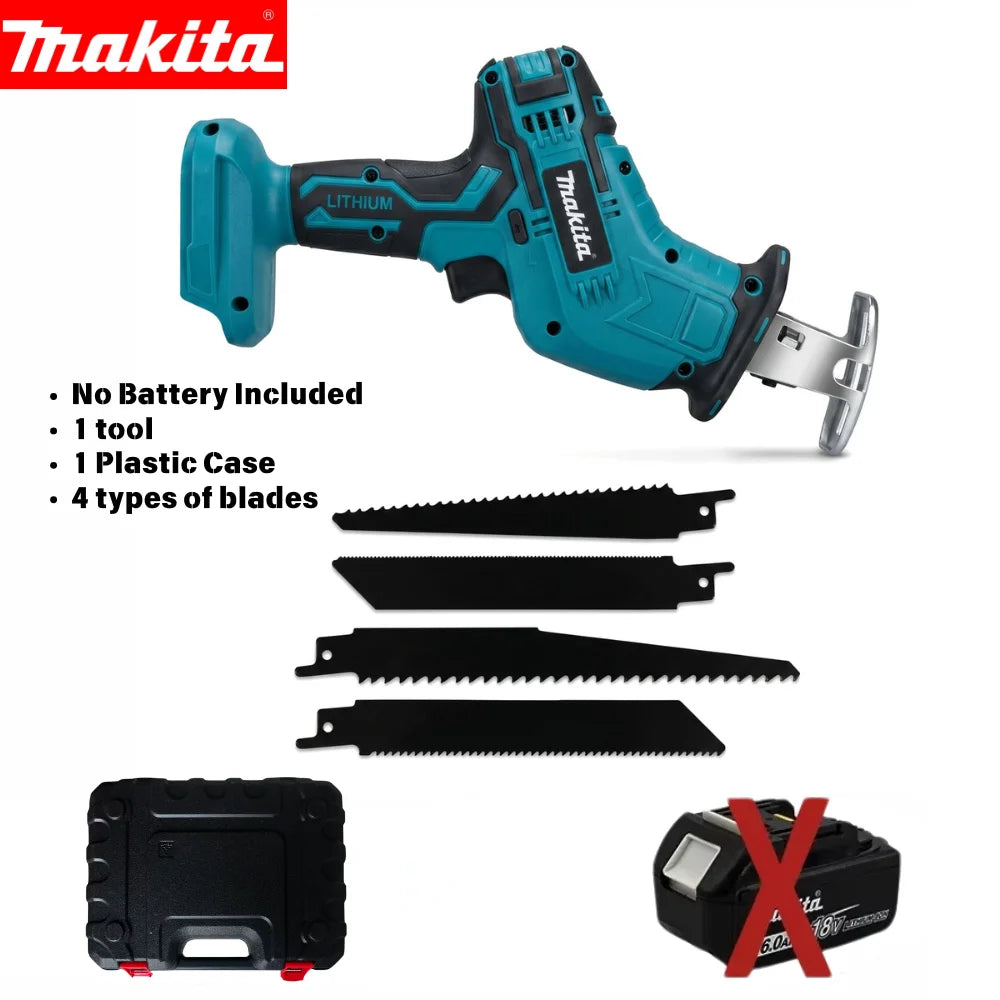 Makita 18V Electric Reciprocating Saw Cutting Wood Metal PVC Pipe Adjustable Speed And Replaceable Blade Chainsaw