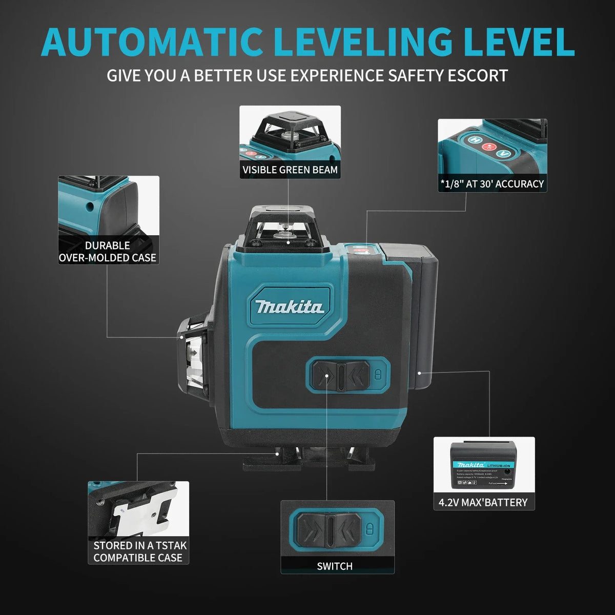 Makita SK701 Professional Laser Level Dual Mode Self-Leveling And Manual Slope Adjustment For Complex Layout Tasks tools