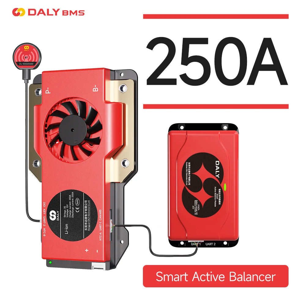 Daly Smart BMS Smart Active Balancer Lifepo4 4S 12V 8S 24V 10S 13S 16S 48V 40A 100A 200A 250A BMS Li-ion 3.7V 3.2V BMS RS485 CAN