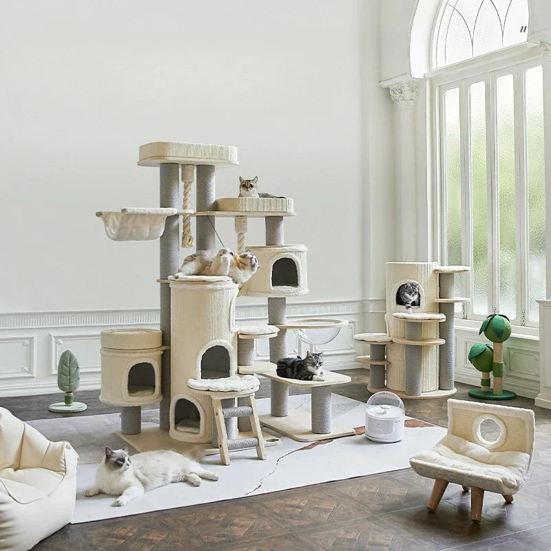 Towers for Big Cats with Multiple Hamocks, Climbing Games, Cave Cave Training Supplies, Cats Accessories, Home Pet Items