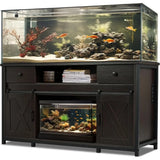 Aquarium Stand, 75 To 120 Gallon Capacity, Power Outlets, Dual Support Cabinet, Thick Hardwood Top Storage